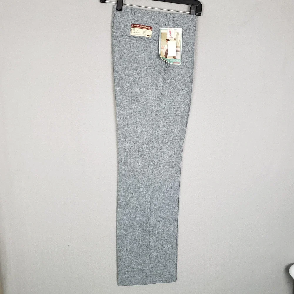 Vintage Levi's Menswear Action Slacks Pants Gray Retro 70's Style Size 30x32 NWT